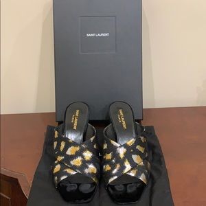 Black YSL sandal heels